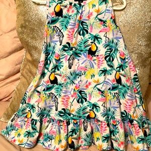 Picapino tropical print cotton tank dress
